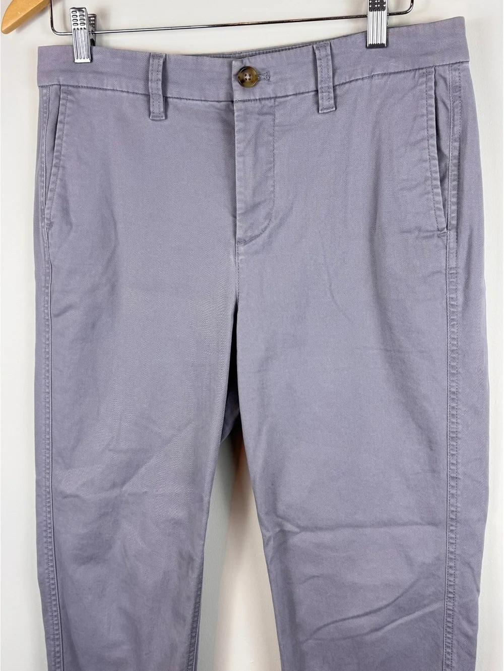 J.Crew High-Rise Girlfriend Chino Pants Size 6 Gray Straight Leg Cotton Stretch